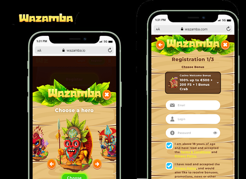 Wazamba Registration